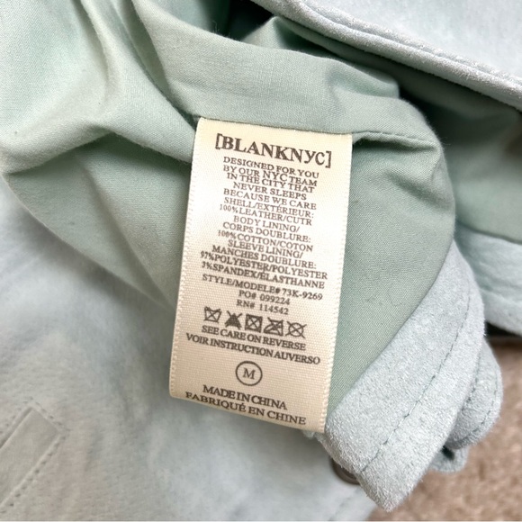 Blank NYC Moto Suede Light Blue Buckle & Zipper Jacket - Picture 8 of 8